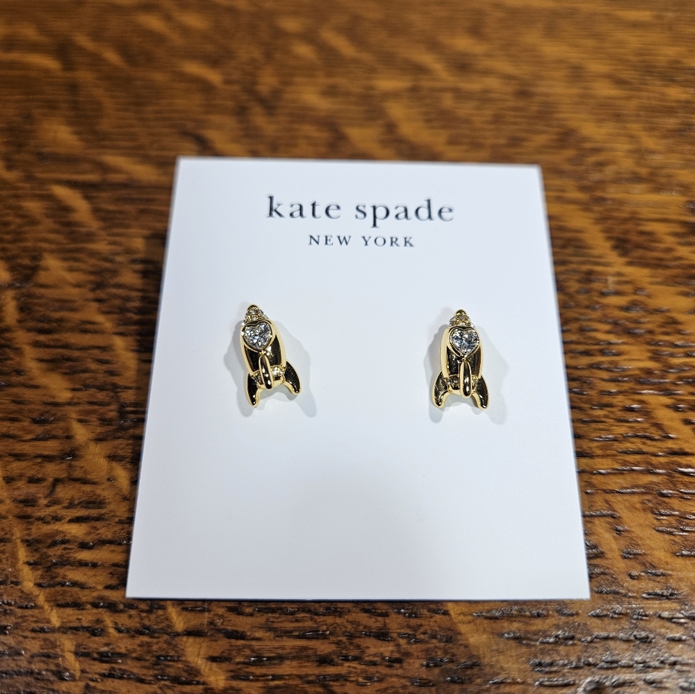 Kate Spade Space Cadet Rocket Studs with Dust Bag NWT - Picture 6 of 6